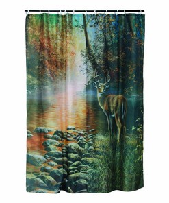 Whitetail DEER Buck Shower Curtain, Perfect Cabin Hunting Bathroom Decor for Wildlife Lovers