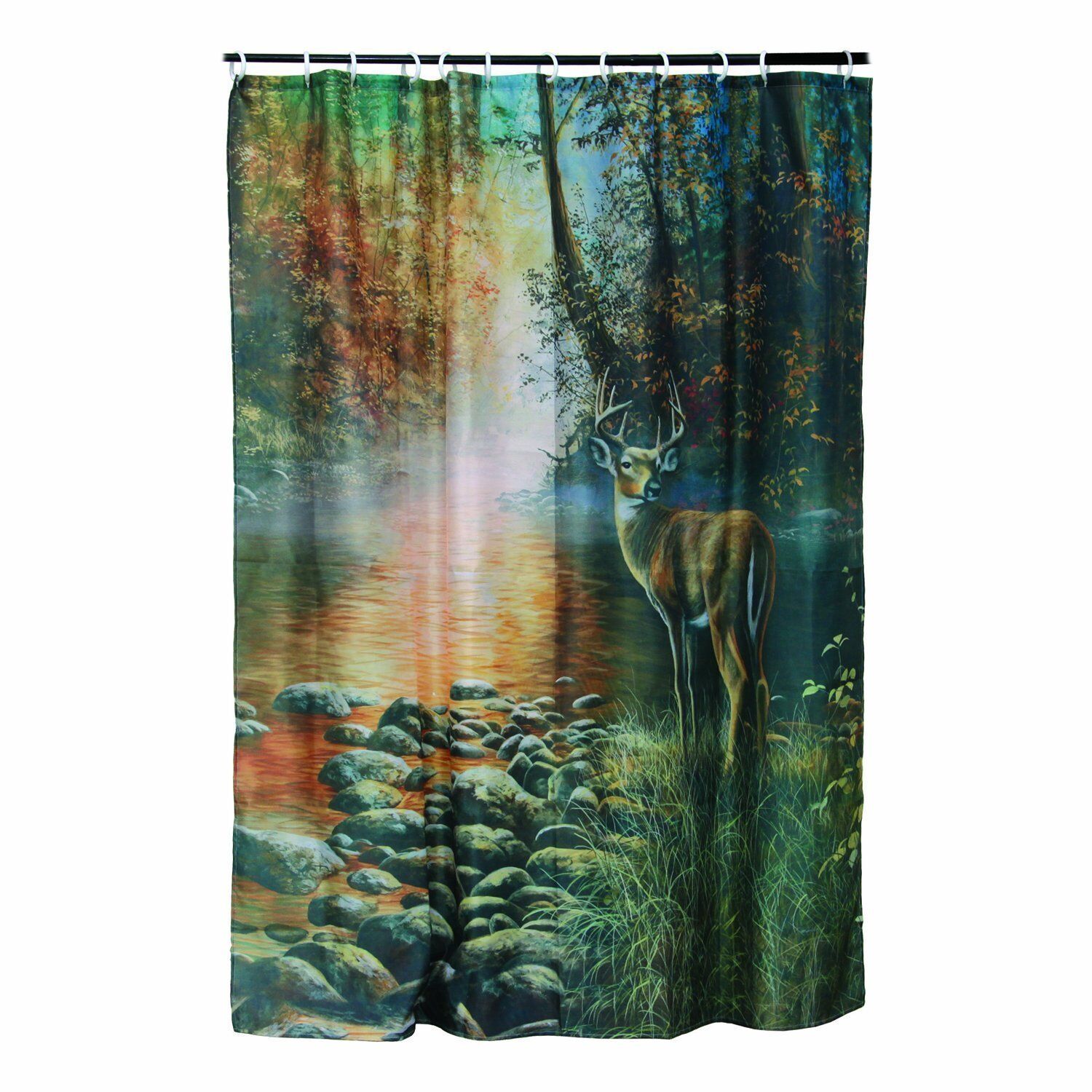Whitetail DEER Buck Shower Curtain, Perfect Cabin Hunting Bathroom Decor for Wildlife Lovers