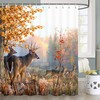 Whitetail Deer Hunting Shower Curtain, Fall Forest Autumn Bathroom Decor 