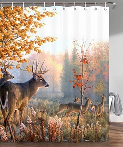 Whitetail Deer Shower Curtain For Wildlife Enthusiasts