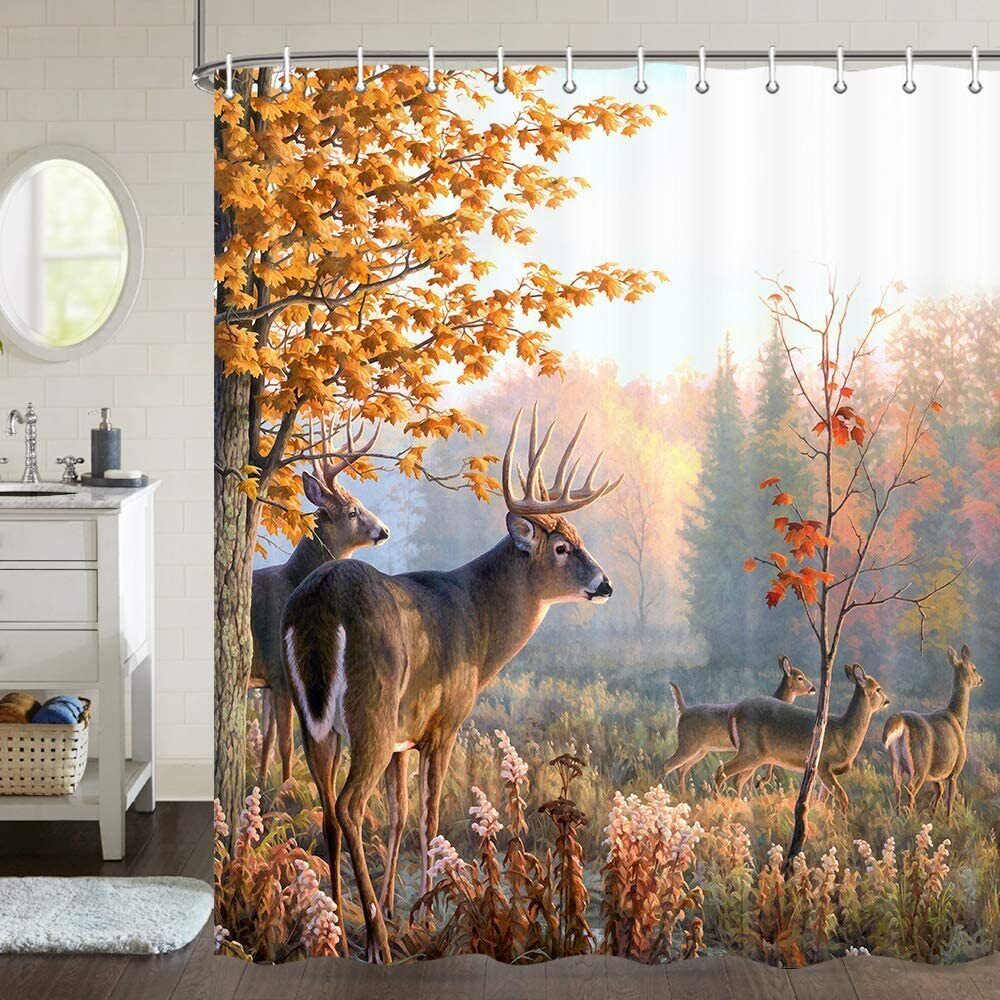 Whitetail Deer Shower Curtain For Wildlife Enthusiasts - Image 3