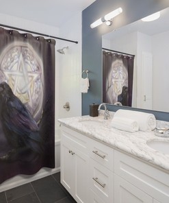 Wiccan Art Morrighan's Moon Fantasy Shower Curtain for Bathroom