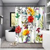 Wide Aesthetic Shower Curtain with Floral Pattern, Bathroom Decor 