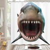 Wide Mouth Shark Fabric Shower Curtain for Bathroom Decor 