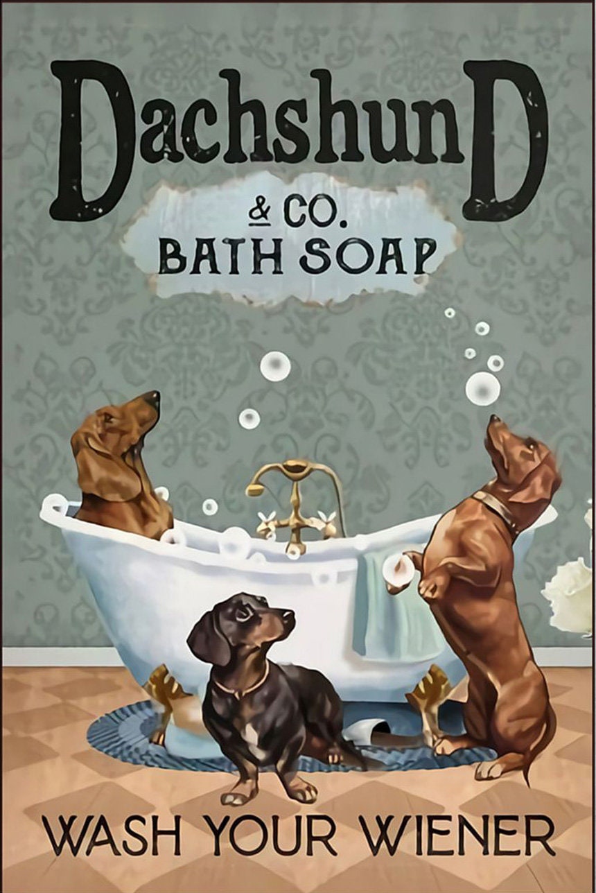 Wiener Dog Bath Time Shower Curtain With Quotes
