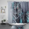 Wild And Fierce Fury Tiger Sketch Shower Curtain In Gray