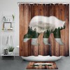 Wild Animal Bear Shower Curtain with Farmhouse Planks, Stylish and Rustic for Bathroom Accessories