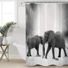 Wild Animal Elephant Gray Decorative Shower Curtain for a Minimalistic Bathroom
