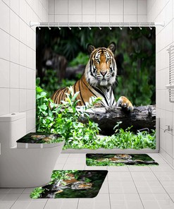 Wild Animal Jungle Forest Tiger Shower Curtain for a Bold and Exotic Look