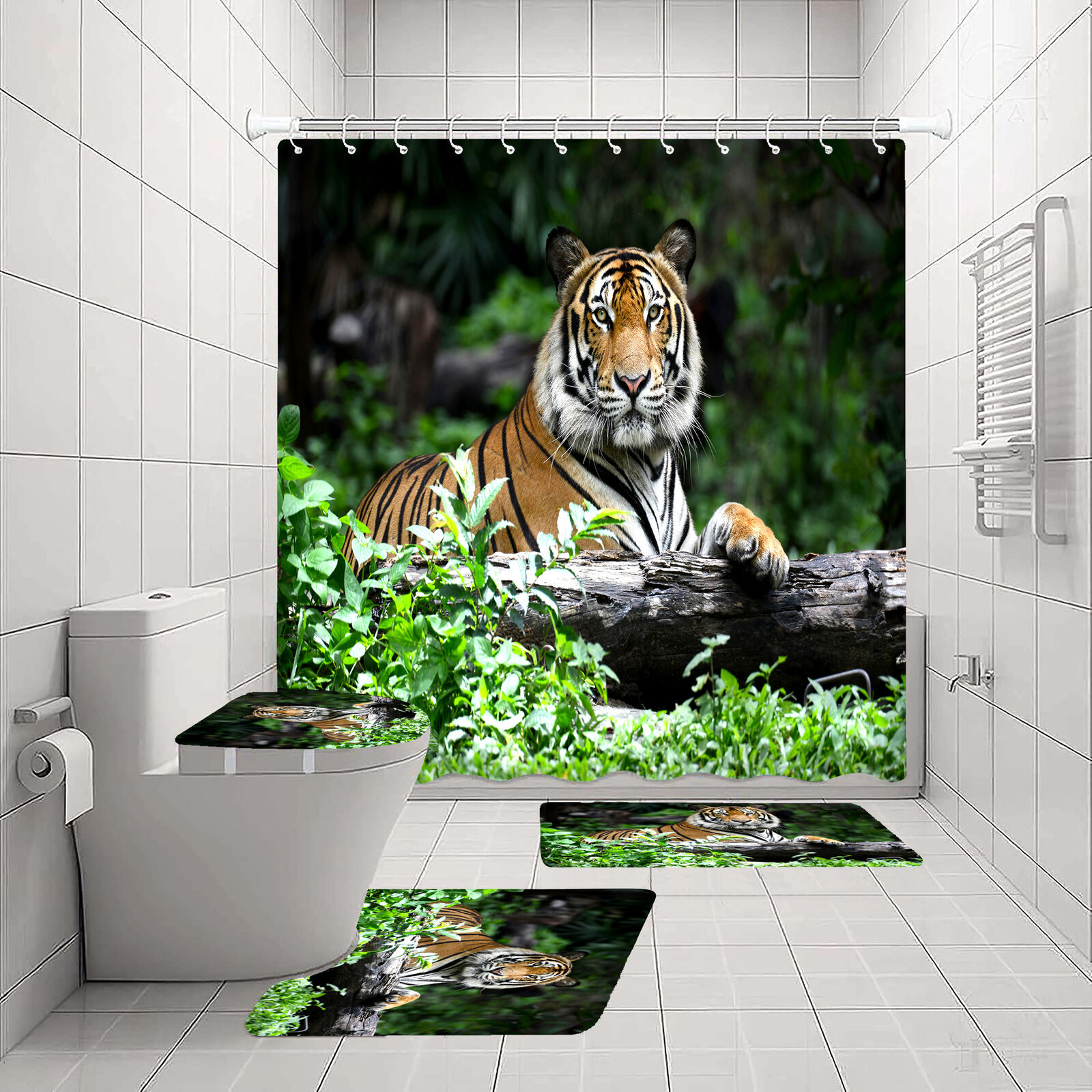 Wild Animal Jungle Forest Tiger Shower Curtain for a Bold and Exotic Look