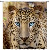 Wild Animal Leopard Theme Fabric Shower Curtain for Chic and Stylish Bathroom Decor