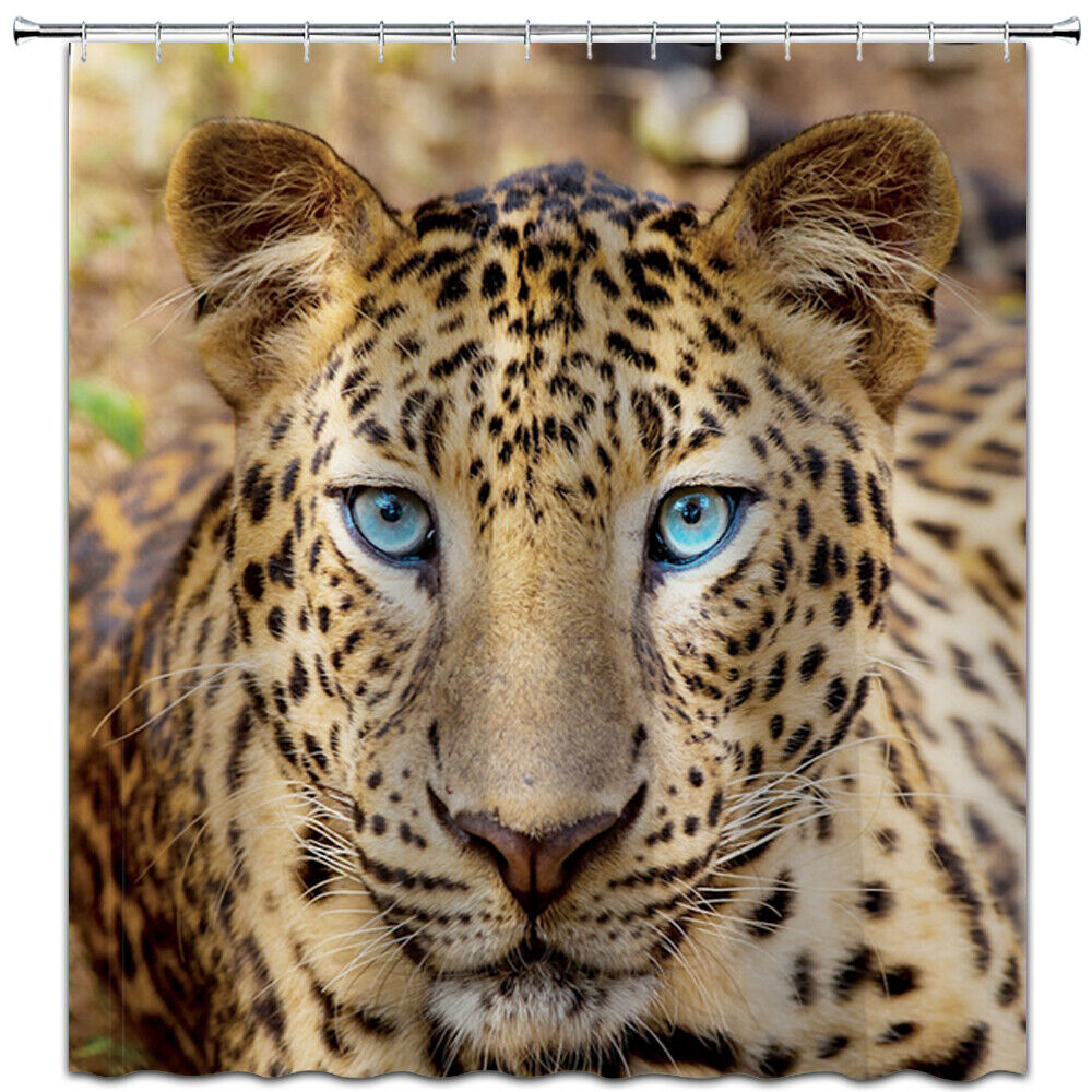 Wild Animal Leopard Theme Fabric Shower Curtain for Chic and Stylish Bathroom Decor