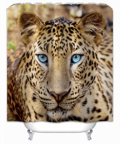 Wild Animal Leopard Theme Fabric Shower Curtain for Chic and Stylish Bathroom Decor