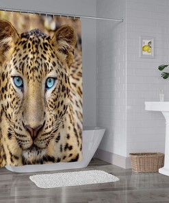 Wild Animal Leopard Theme Fabric Shower Curtain for Chic and Stylish Bathroom Decor