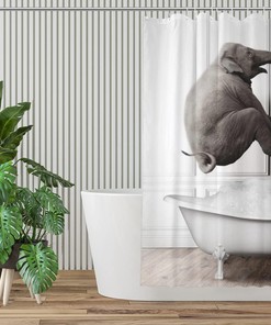 Wild Animal Shower Curtain Funny Giraffe Tiger Zebra Elephant Print Waterproof Fabric Bathroom Decoration