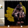 Wild Animal Sunglasses Shower Curtain With Orangutan And Gorilla Design.