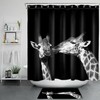 Wild Animals Giraffe Print Shower Curtain For Bathroom