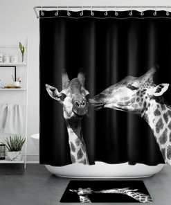 Wild Animals Giraffe Print Shower Curtain For Bathroom