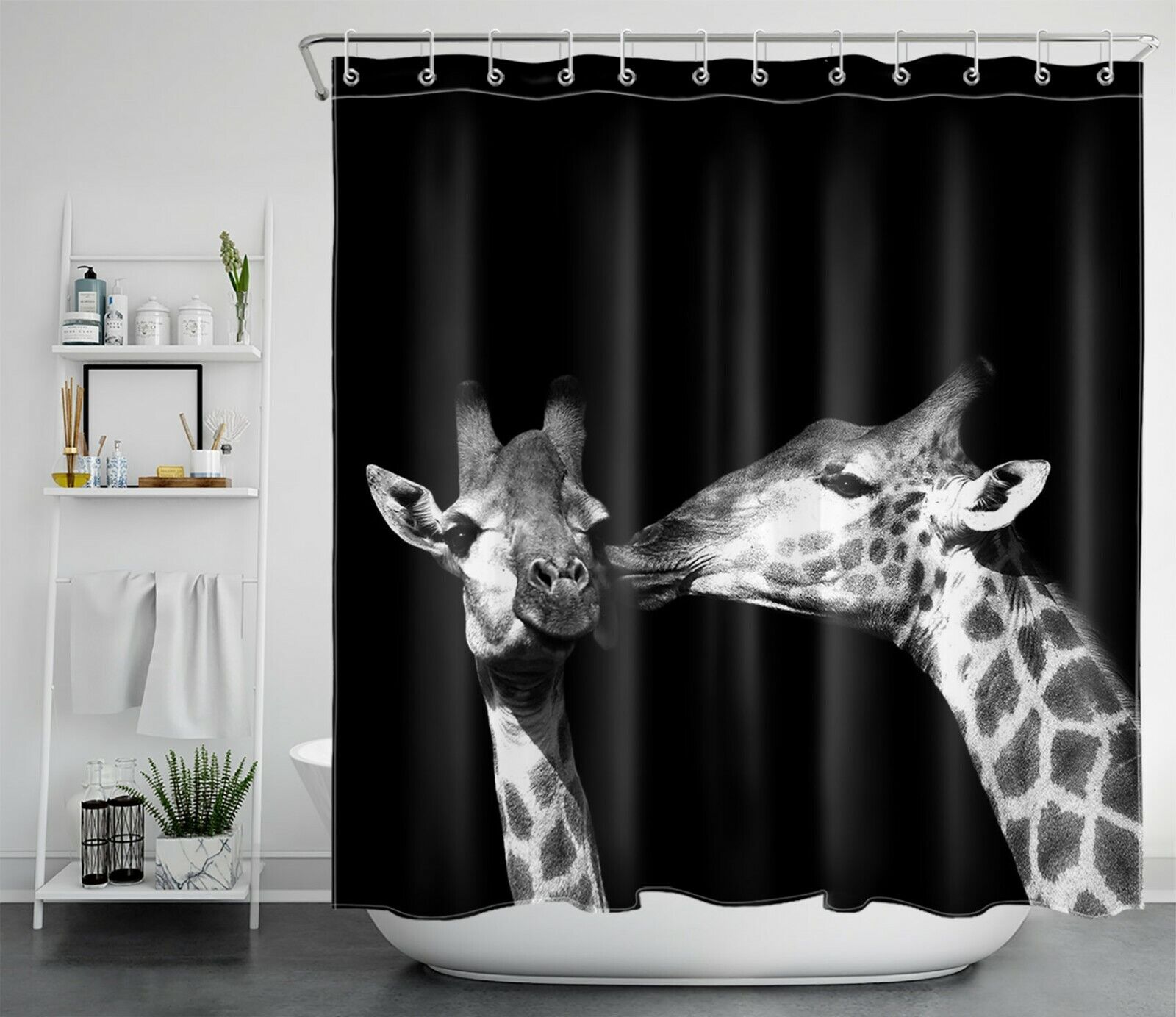 Wild Animals Giraffe Print Shower Curtain For Bathroom - Image 2