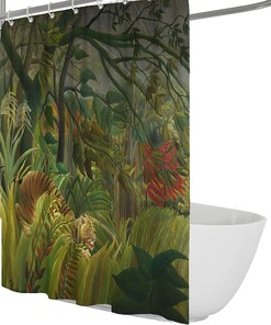 Wild Animals Primitive Jungle Scenes Shower Curtain For Your Adventurous Bathroom