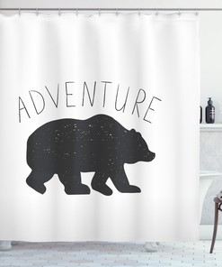 Wild Bear Nature Love Print Adventure Shower Curtain For An Outdoorsy Bathroom
