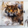 Wild Beast Angry Predator Tiger Shower Curtain for Adventurous Bathrooms