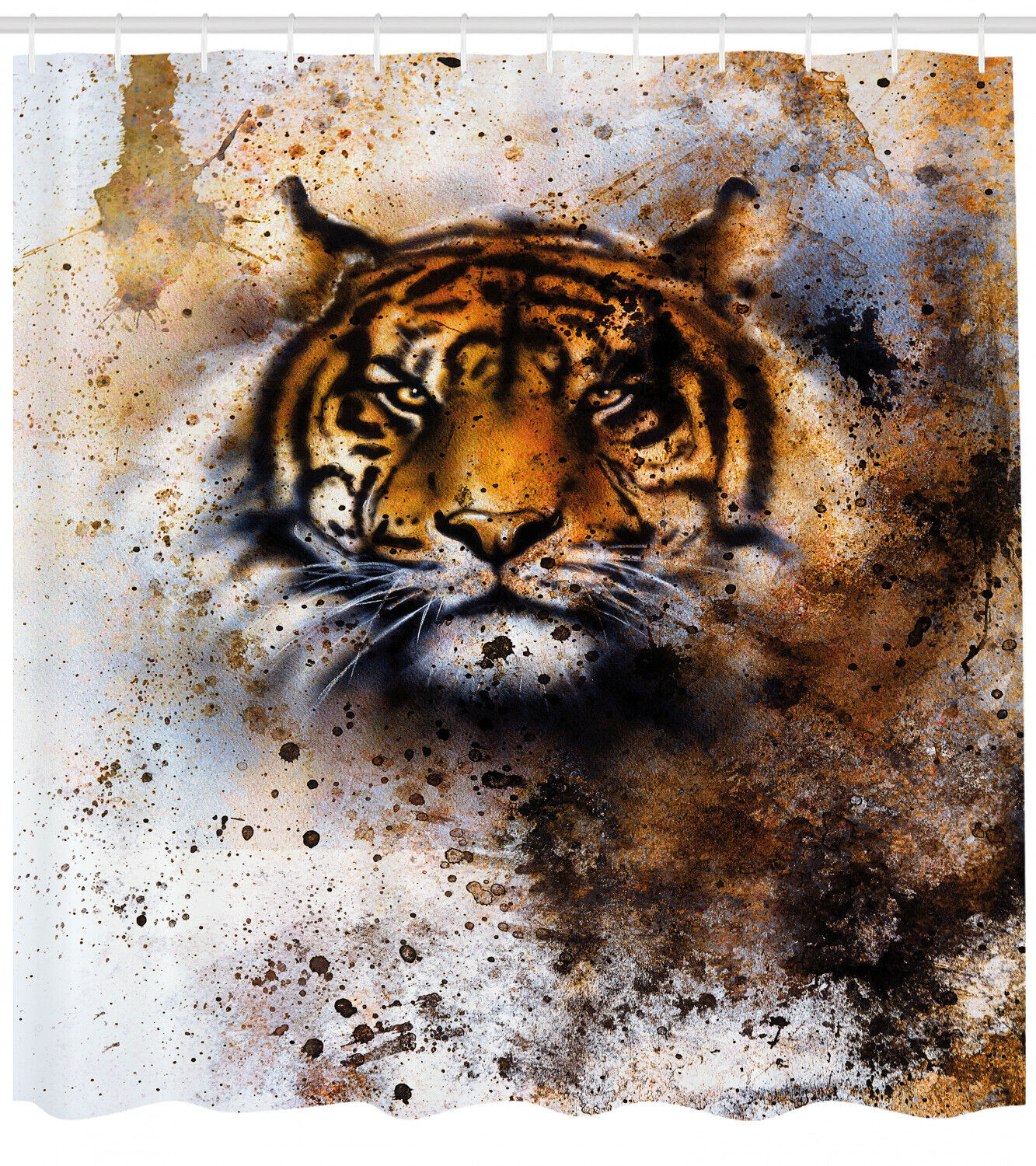 Wild Beast Angry Predator Tiger Shower Curtain for Adventurous Bathrooms