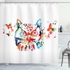 Wild Birds And Owl Abstract Animal Print Shower Curtain For Bathroom