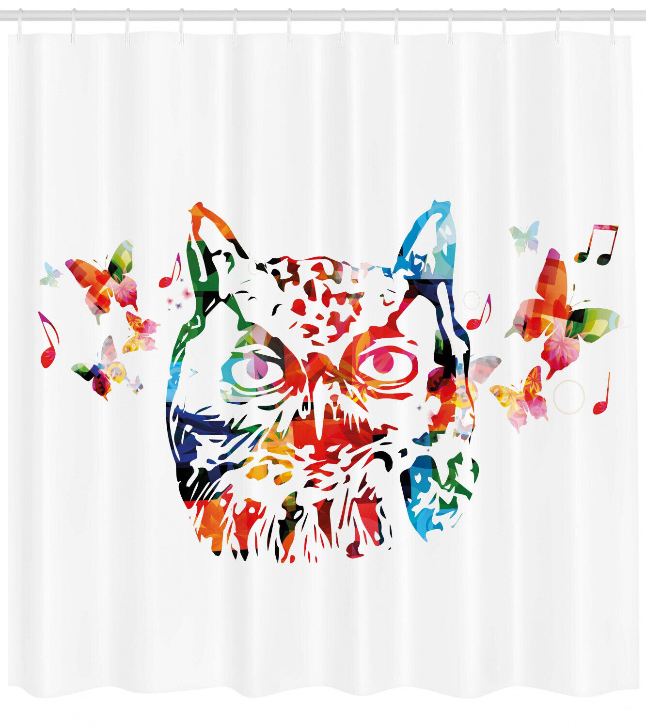 Wild Birds And Owl Abstract Animal Print Shower Curtain For Bathroom - Image 2