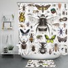 Wild Butterfly Watercolor Insect Shower Curtain for Bathroom Decor 