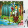 Wild Chimpanzee Monkey Birds Parrot Animal Jungle On Tree Branch Print Shower Curtain