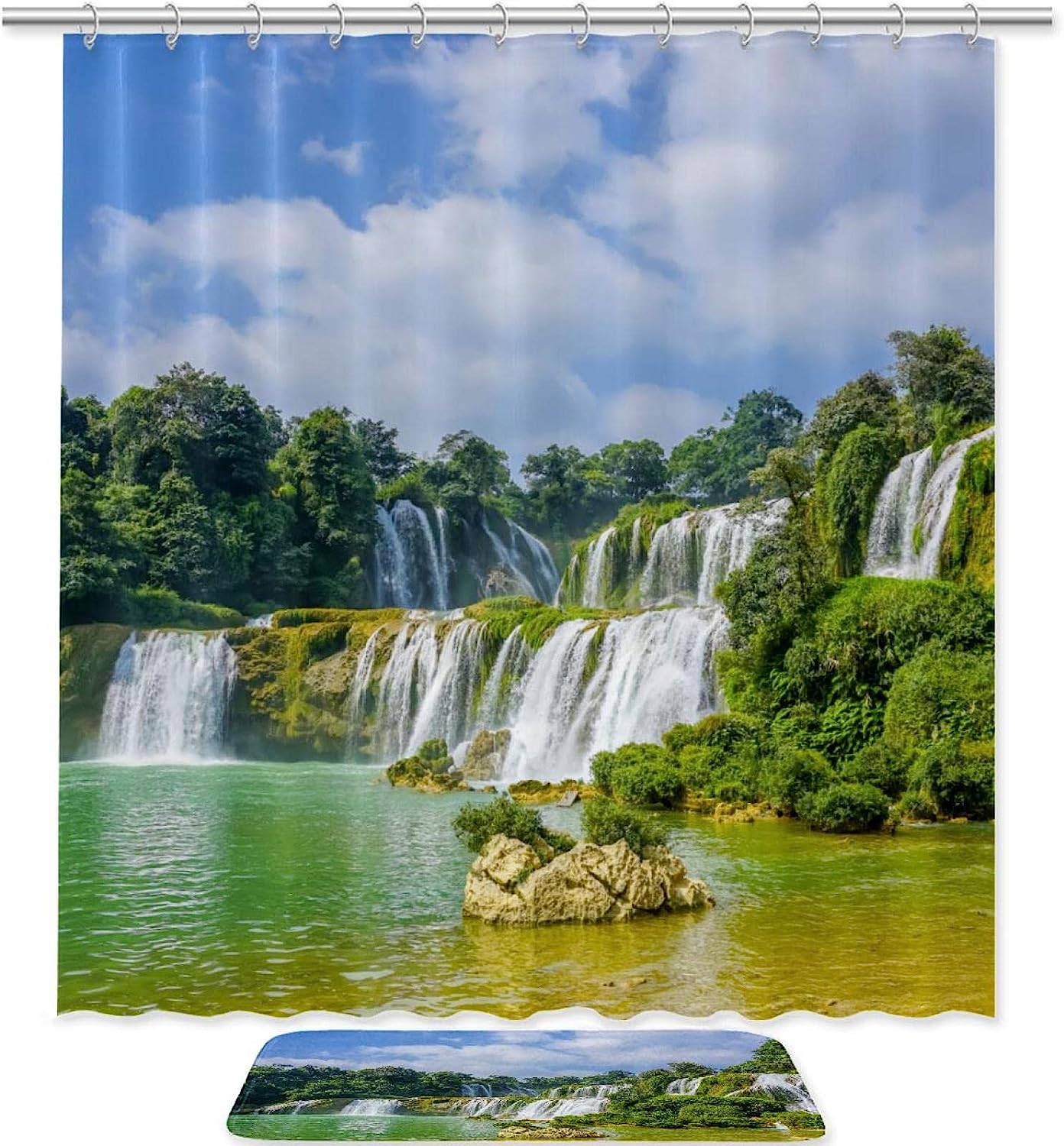Wild Elephant Teeth Shower Curtain, Grey Nature Inspired Design for a Modern Bathroom