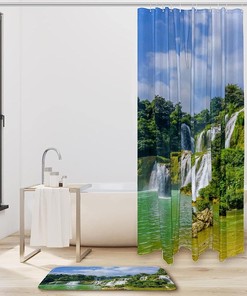 Wild Elephant Teeth Shower Curtain, Grey Nature Inspired Design for a Modern Bathroom