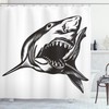 Wild Fish Open Mouth Print Shower Curtain for Your Bathroom