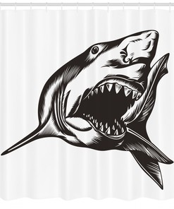Wild Fish Open Mouth Print Shower Curtain for Your Bathroom