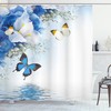 Wild Flowers Butterflies Print Shower Curtain Perfect For A Nature Inspired Bathroom