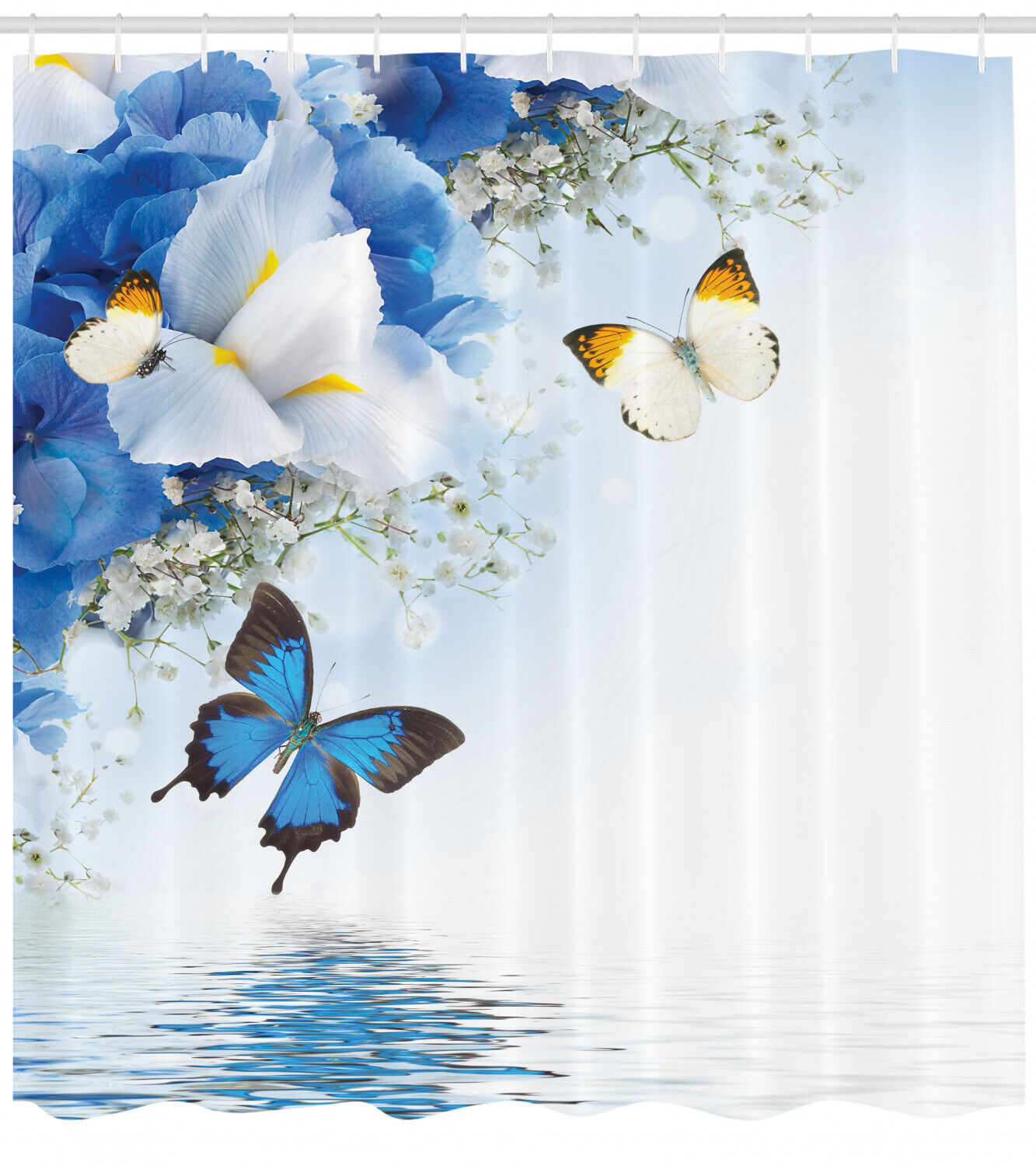 Wild Flowers Butterflies Print Shower Curtain Perfect For A Nature Inspired Bathroom