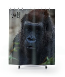 Wild Gorilla Shower Curtain - Jungle-Inspired Bathroom Decor