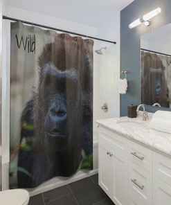 Wild Gorilla Shower Curtain - Jungle-Inspired Bathroom Decor