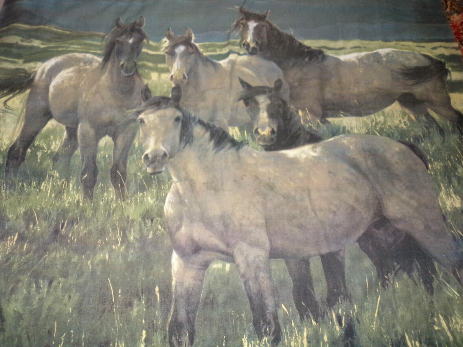 Wild Horse Shower Curtain, Green Grasslands And Mountain View Bathroom Decor - Image 2