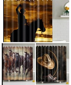 Wild Horses Shower and Bath Curtains - Scenic Bathroom Decor for Nature Lovers 