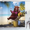 Wild Hot Beach Sexy Bear Print Animal Shower Curtain For Bathroom Decor