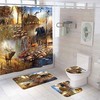 Wild Jungle Animals Shower Curtain Set - Rustic Nature-Inspired Bathroom Decor 