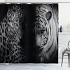 Wild Leopard Print Shower Curtain In Black And White, Add Some Animal Kingdom Vibe To Your Bathroom
