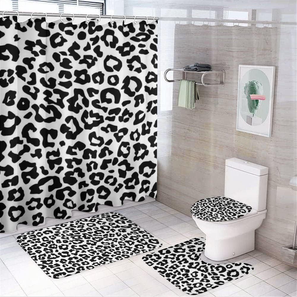 Wild Leopard Skin Shower Curtain, Waterproof Bathroom Decor by Vantaso