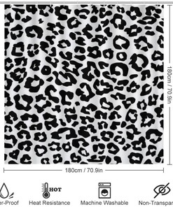 Wild Leopard Skin Shower Curtain, Waterproof Bathroom Decor by Vantaso