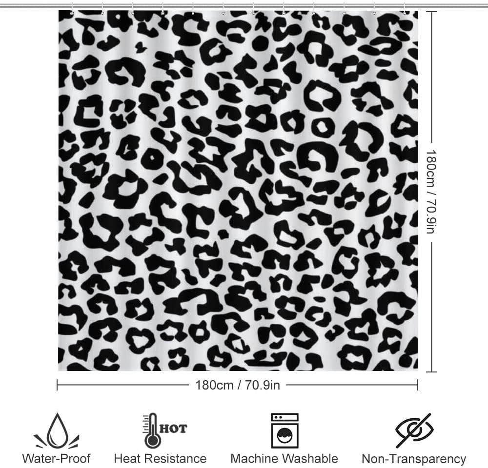 Wild Leopard Skin Shower Curtain, Waterproof Bathroom Decor by Vantaso