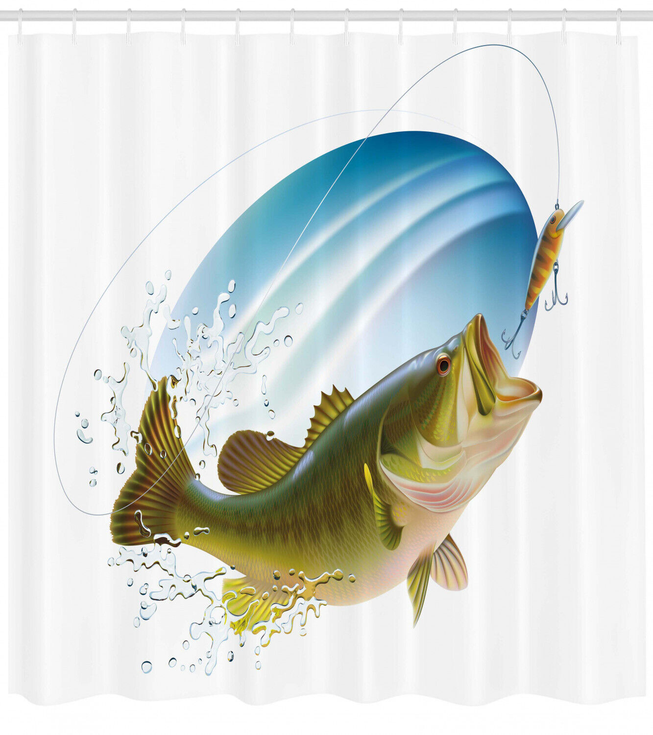 Wild Life Fish Printed Shower Curtain For A Nature-Themed Bathroom Decor