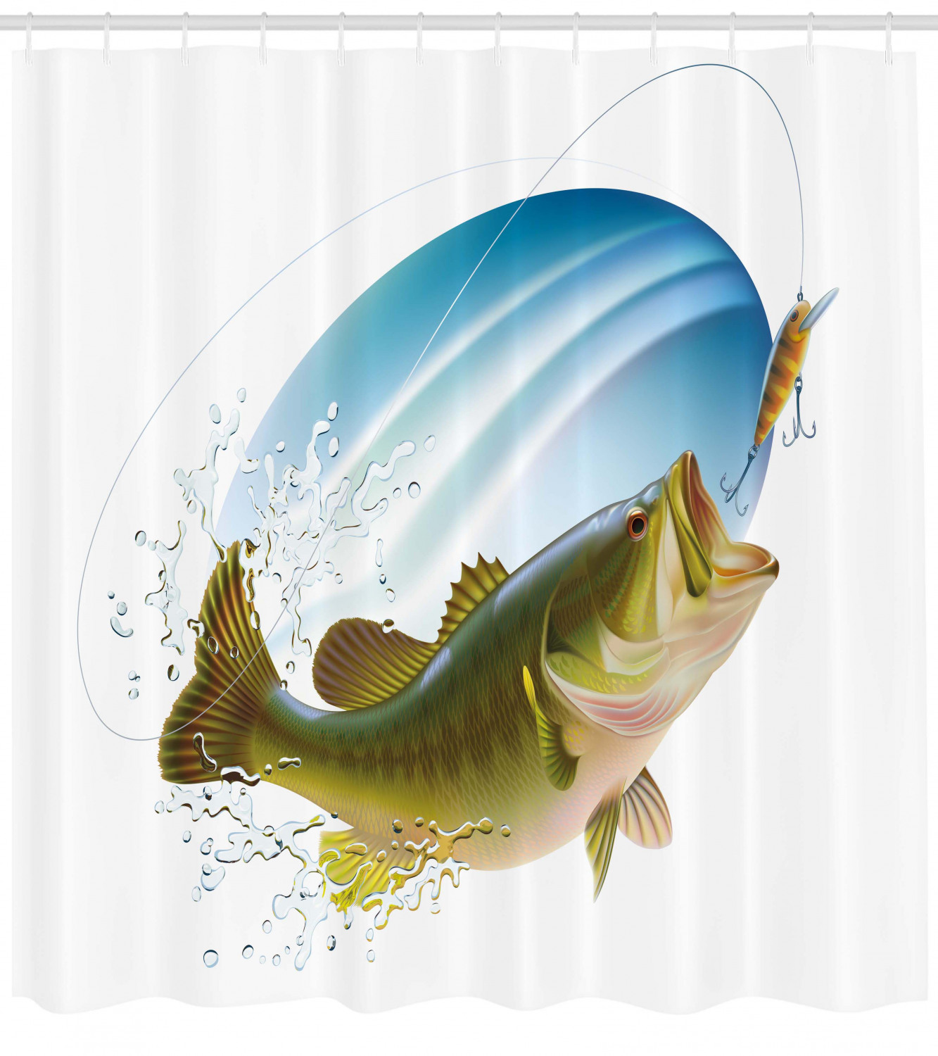 Wild Life Fish Printed Shower Curtain For A Nature-Themed Bathroom Decor