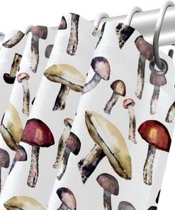 Wild Mushroom Pattern Shower Curtain Set For A Natural Ambience